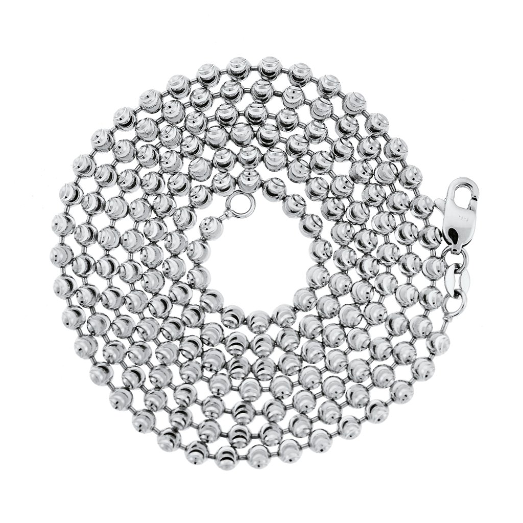 925 Sterling Silver Half Moon Chain Necklace 20 Mm Made In Italy 114$